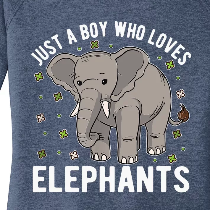 Just A Boy Who Loves Elephants Women's Perfect Tri Tunic Long Sleeve Shirt