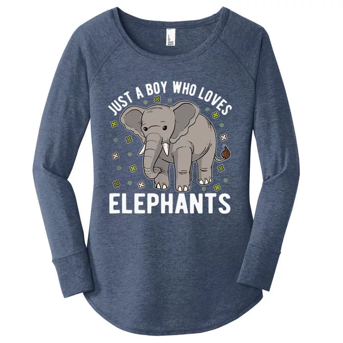 Just A Boy Who Loves Elephants Women's Perfect Tri Tunic Long Sleeve Shirt