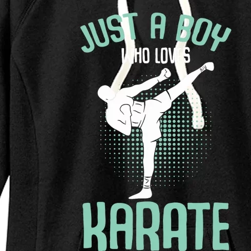 Just A Boy Who Loves Karate Boy Women's Fleece Hoodie