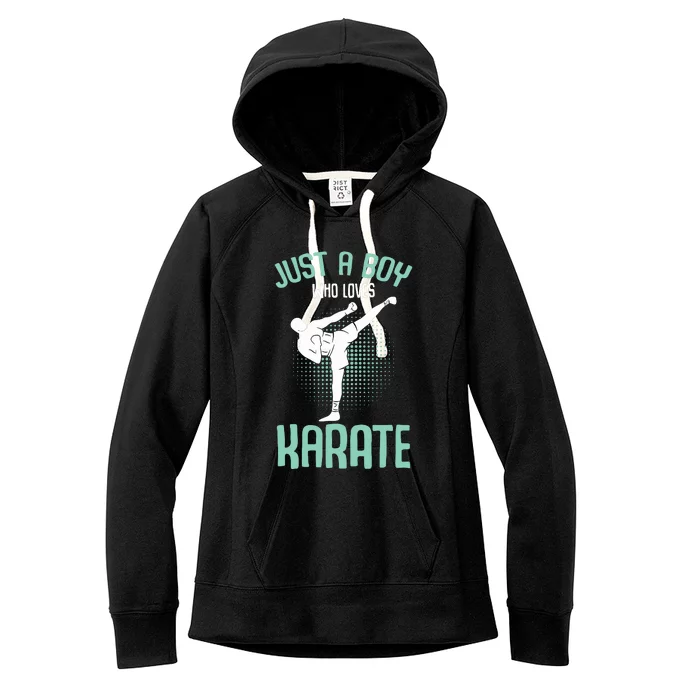 Just A Boy Who Loves Karate Boy Women's Fleece Hoodie