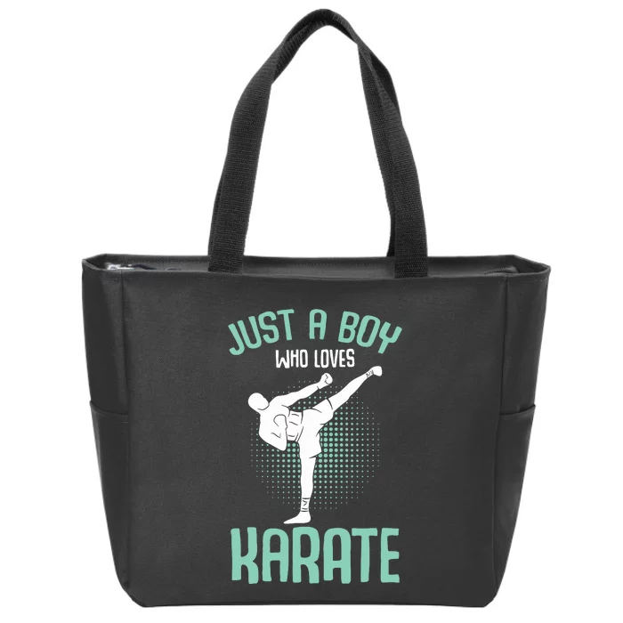 Just A Boy Who Loves Karate Boy Zip Tote Bag