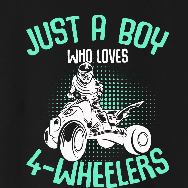 Just A Boy Who Loves 4 Wheelers ATV Quad Kids Women's Crop Top Tee