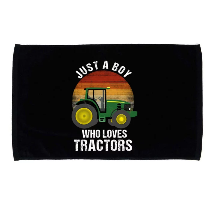 Just A Boy Who Loves Tractors Microfiber Hand Towel