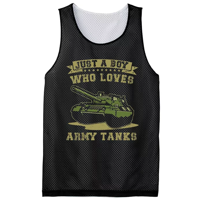 Just A Boy Who Loves Army Tanks Military WW2 Tanks Mesh Reversible Basketball Jersey Tank