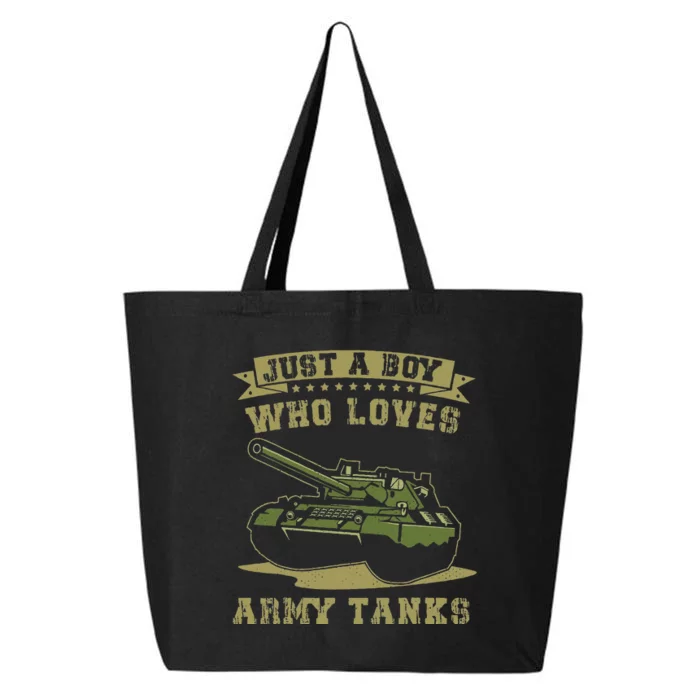 Just A Boy Who Loves Army Tanks Military WW2 Tanks 25L Jumbo Tote