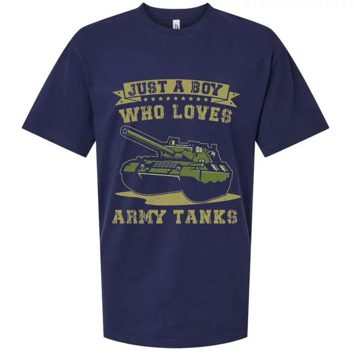 Just A Boy Who Loves Army Tanks Military WW2 Tanks Sueded Cloud Jersey T-Shirt