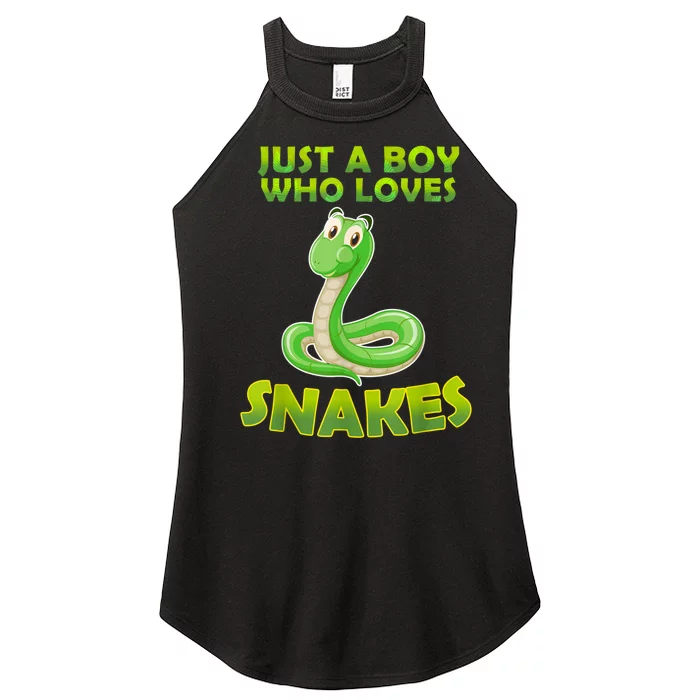 Just A Boy Who Loves Snakes Snake Lover Gift Women’s Perfect Tri Rocker Tank