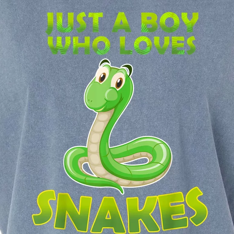 Just A Boy Who Loves Snakes Snake Lover Gift Garment-Dyed Women's Muscle Tee