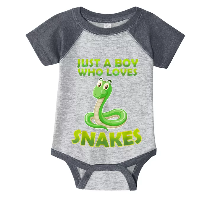 Just A Boy Who Loves Snakes Snake Lover Gift Infant Baby Jersey Bodysuit