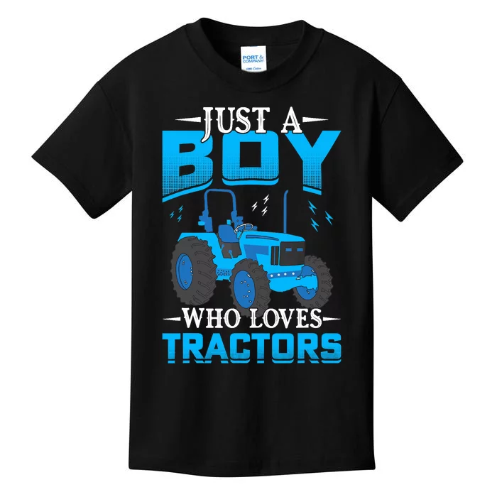 Just A Boy Who Loves Tractors Farm Boy Kids T-Shirt