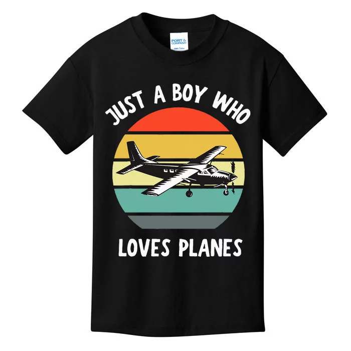 Just A Boy Who Loves Airplanes Kids T-Shirt