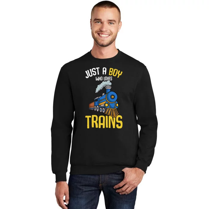 Just A Boy Who Loves Trains Locomotive Train Sweatshirt