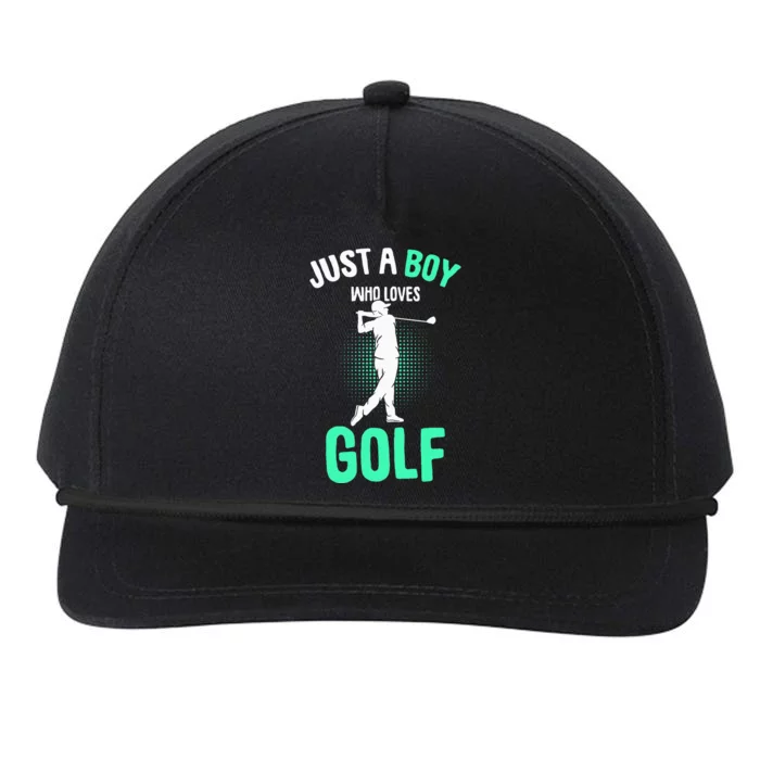 Just A Boy Who Loves Golf Club Golfer Golfing Snapback Five-Panel Rope Hat