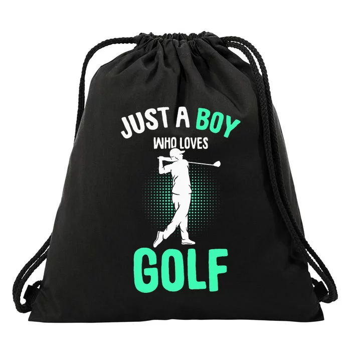 Just A Boy Who Loves Golf Club Golfer Golfing Drawstring Bag