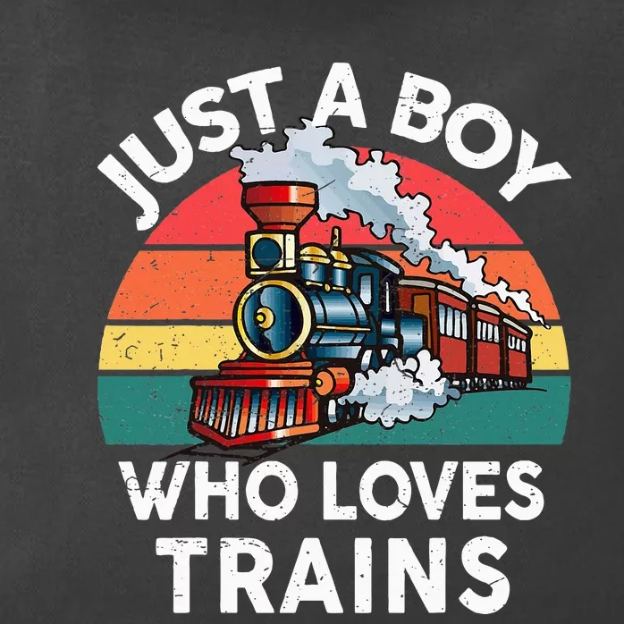 Just A Boy Who Loves Trains Train Zip Tote Bag