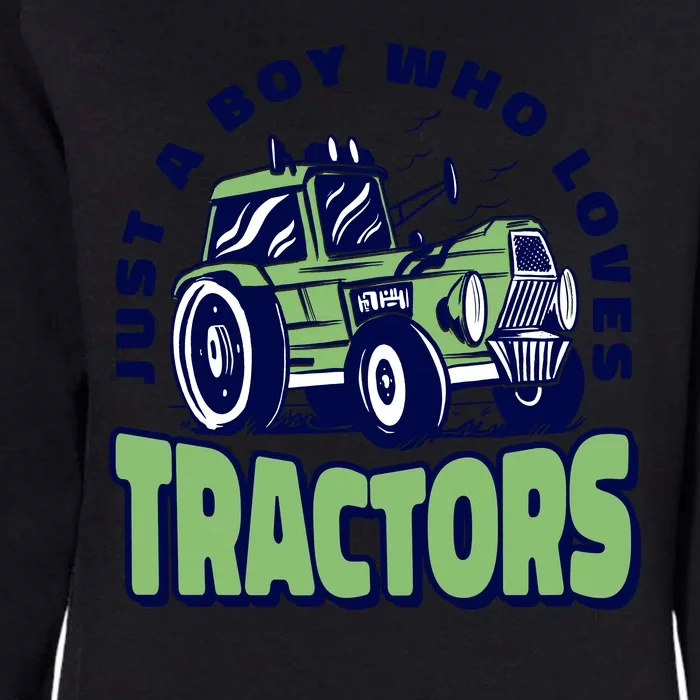 Just A Boy Who Loves Tractors Womens California Wash Sweatshirt