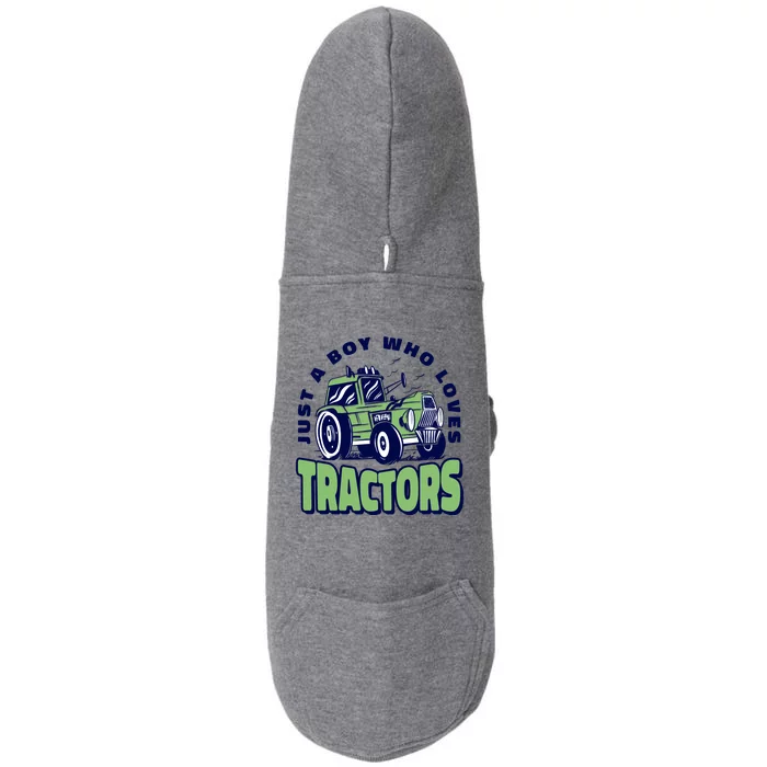 Just A Boy Who Loves Tractors Doggie 3-End Fleece Hoodie