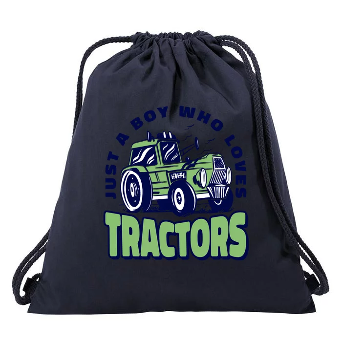 Just A Boy Who Loves Tractors Drawstring Bag