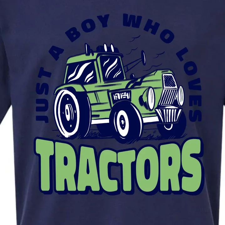 Just A Boy Who Loves Tractors Sueded Cloud Jersey T-Shirt