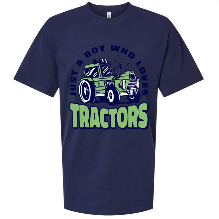 Just A Boy Who Loves Tractors Sueded Cloud Jersey T-Shirt