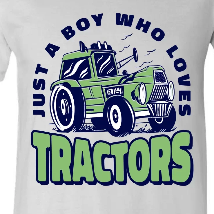 Just A Boy Who Loves Tractors V-Neck T-Shirt