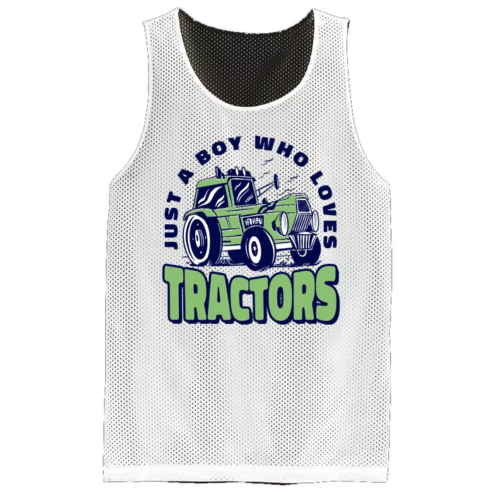 Just A Boy Who Loves Tractors Mesh Reversible Basketball Jersey Tank