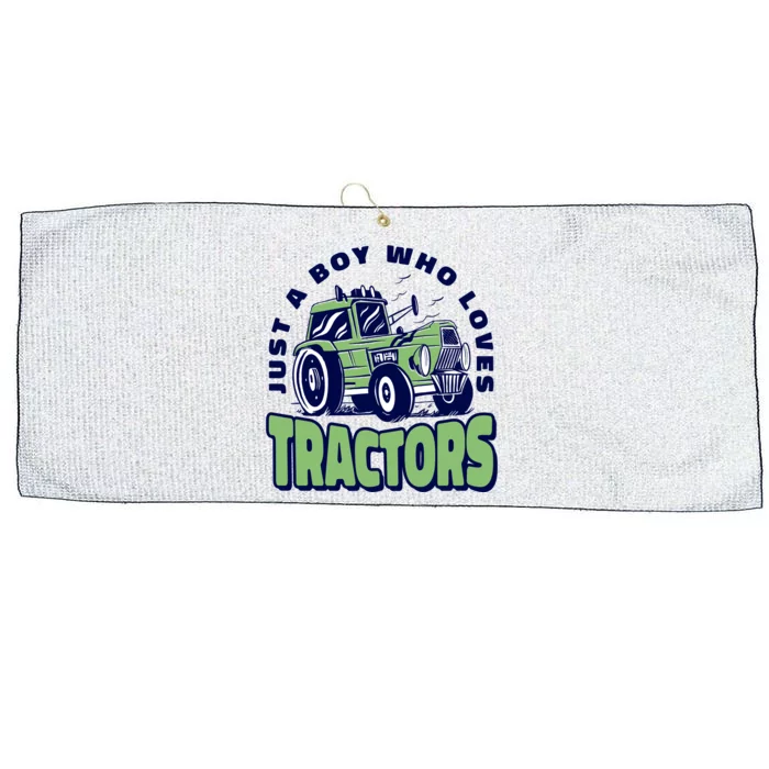 Just A Boy Who Loves Tractors Large Microfiber Waffle Golf Towel