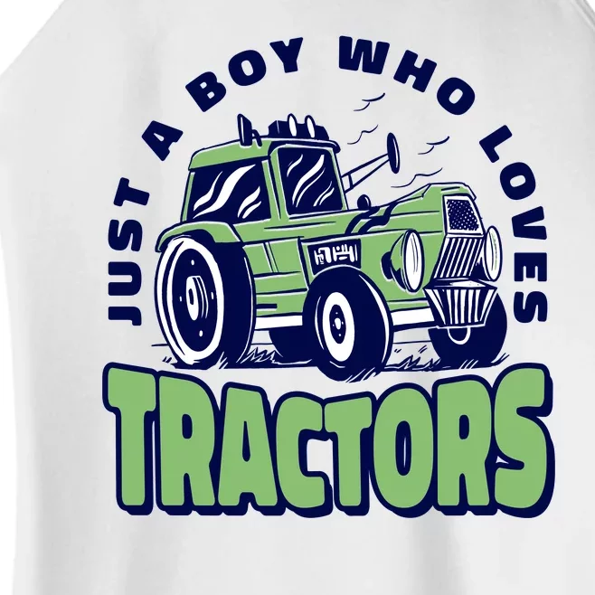 Just A Boy Who Loves Tractors Women’s Perfect Tri Rocker Tank