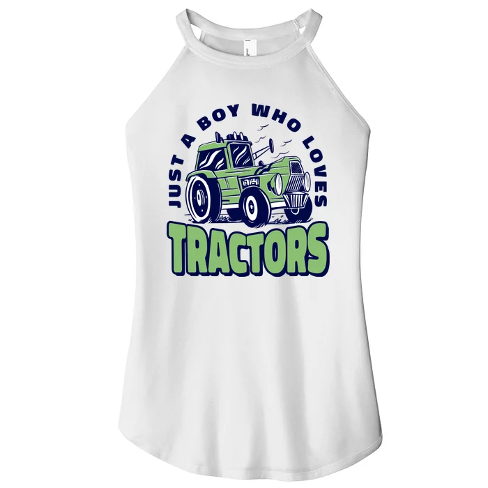 Just A Boy Who Loves Tractors Women’s Perfect Tri Rocker Tank