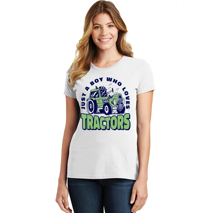 Just A Boy Who Loves Tractors Women's T-Shirt