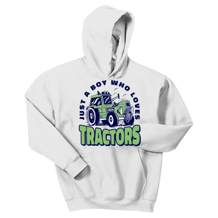 Just A Boy Who Loves Tractors Kids Hoodie