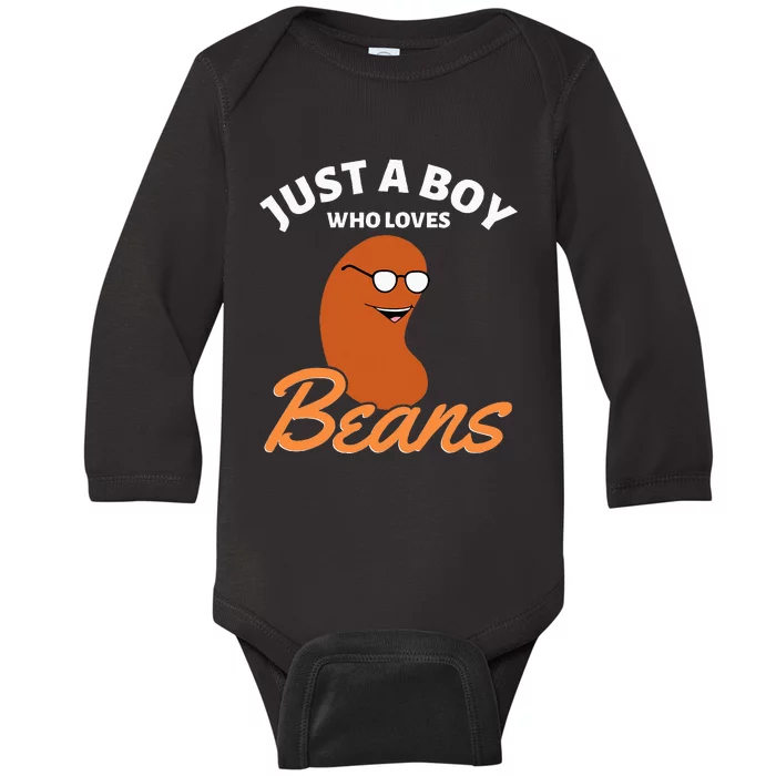 Just A Boy Who Loves Baked Beans Baby Long Sleeve Bodysuit