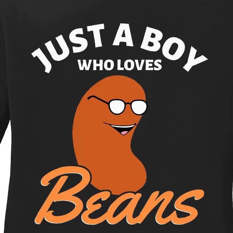 Just A Boy Who Loves Baked Beans Ladies Long Sleeve Shirt