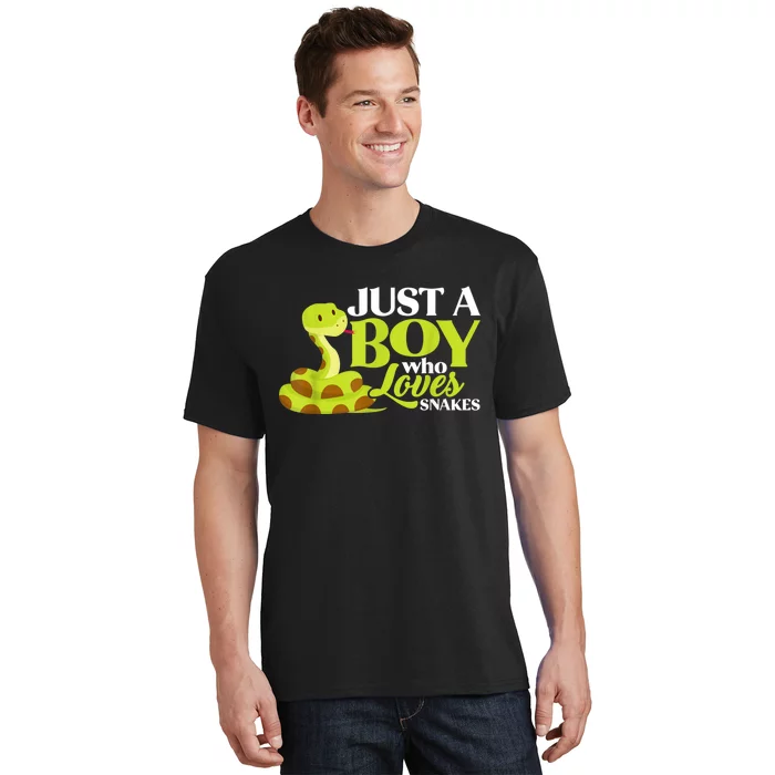 Just A Boy Who Loves Snakes Funny Gift For Snake Lover T-Shirt