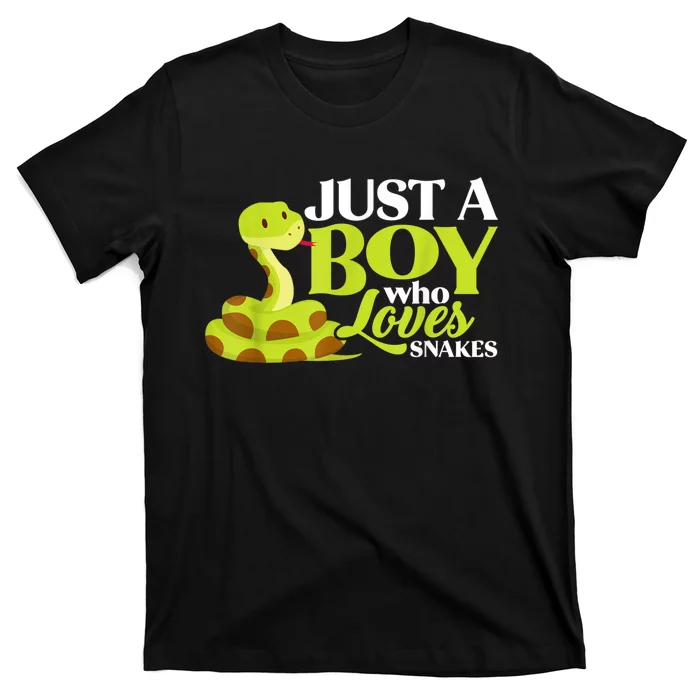 Just A Boy Who Loves Snakes Funny Gift For Snake Lover T-Shirt