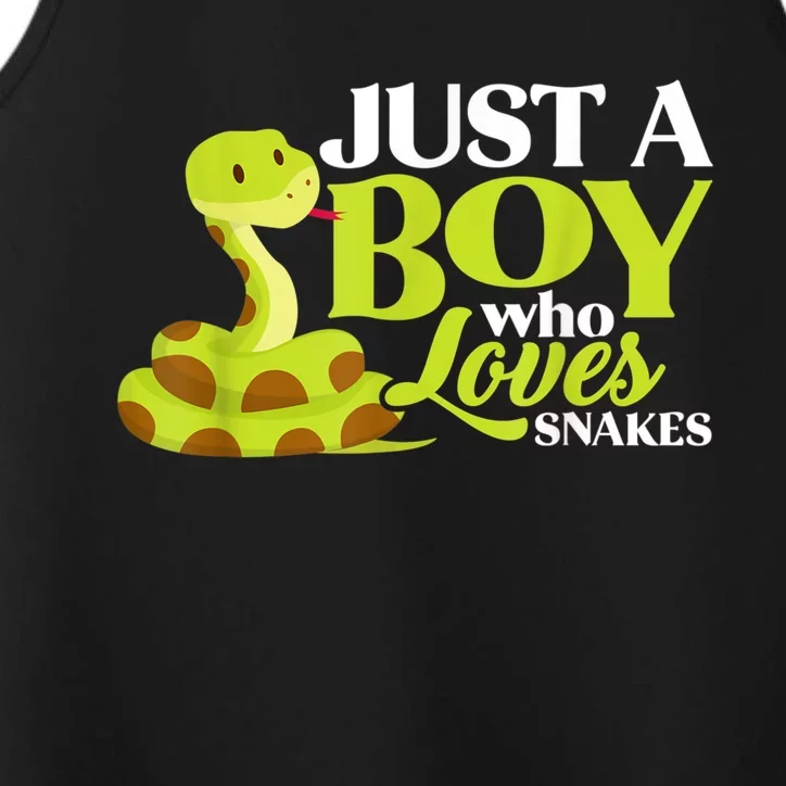 Just A Boy Who Loves Snakes Funny Gift For Snake Lover Performance Tank