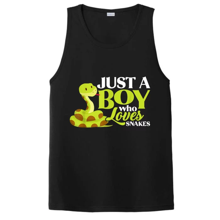 Just A Boy Who Loves Snakes Funny Gift For Snake Lover Performance Tank