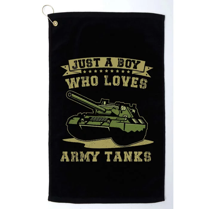 Just A Boy Who Loves Army Tanks Military WW2 Tanks Platinum Collection Golf Towel