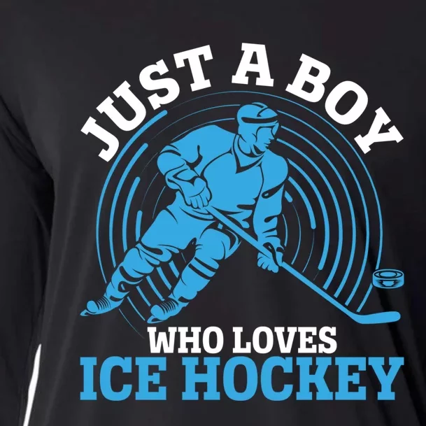 Just A Boy Who Loves Ice Hockey For Hockey Boy Cooling Performance Long Sleeve Crew