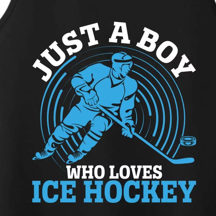 Just A Boy Who Loves Ice Hockey For Hockey Boy Performance Tank