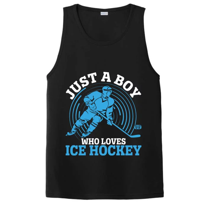 Just A Boy Who Loves Ice Hockey For Hockey Boy Performance Tank