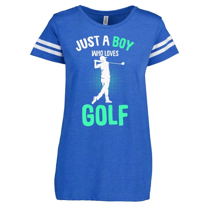 Just A Boy Who Loves Golf Club Golfer Golfing Enza Ladies Jersey Football T-Shirt