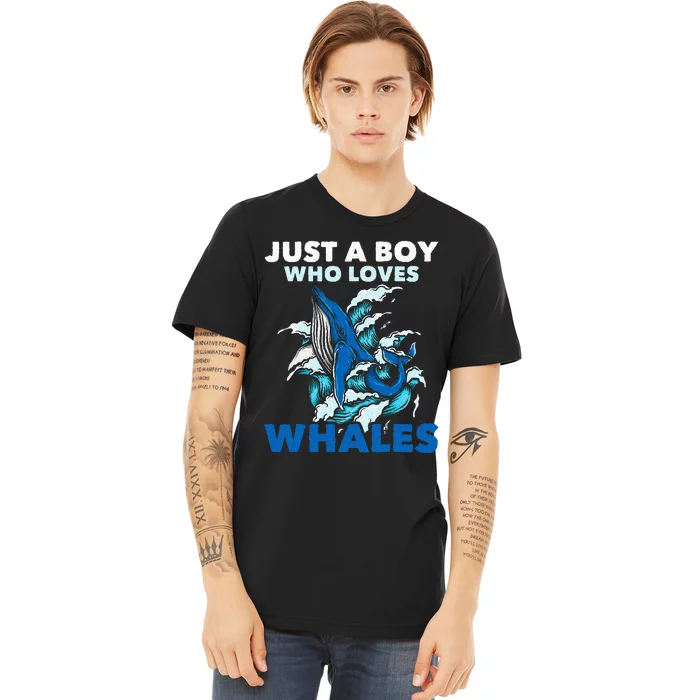 Just A Boy Who Loves Whales Marine Biologist Whale Lover Premium T-Shirt