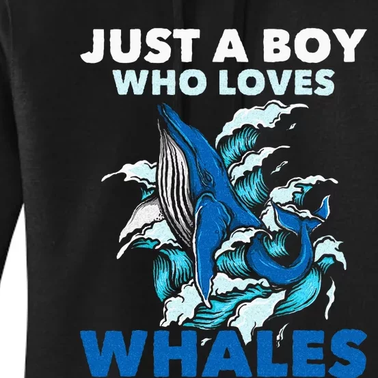 Just A Boy Who Loves Whales Marine Biologist Whale Lover Women's Pullover Hoodie