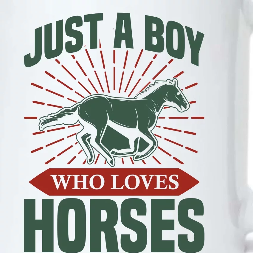 Just A Boy Who Loves Horses Black Color Changing Mug