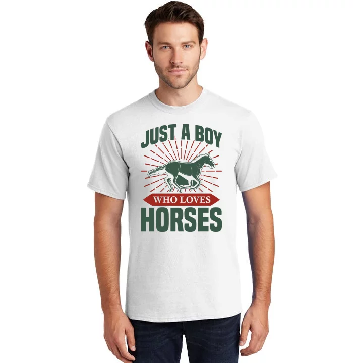 Just A Boy Who Loves Horses Tall T-Shirt