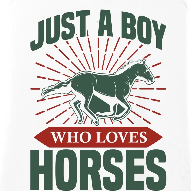 Just A Boy Who Loves Horses Ladies Essential Tank