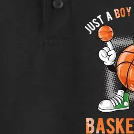 Just A Bo Y Who Loves Basketball Dry Zone Grid Performance Polo