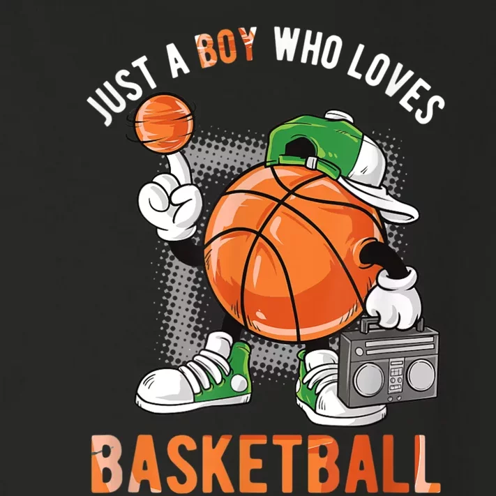 Just A Bo Y Who Loves Basketball Toddler Long Sleeve Shirt