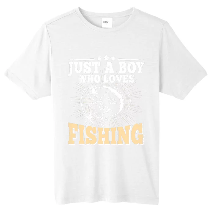 Just A Boy Who Loves Fishing Funny Bass Fish Fisherman ChromaSoft Performance T-Shirt